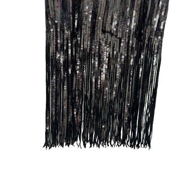 Dress The Population Dress Strapless Sequin Fringe Black Iridescent Size XS NEW - Picture 5 of 11